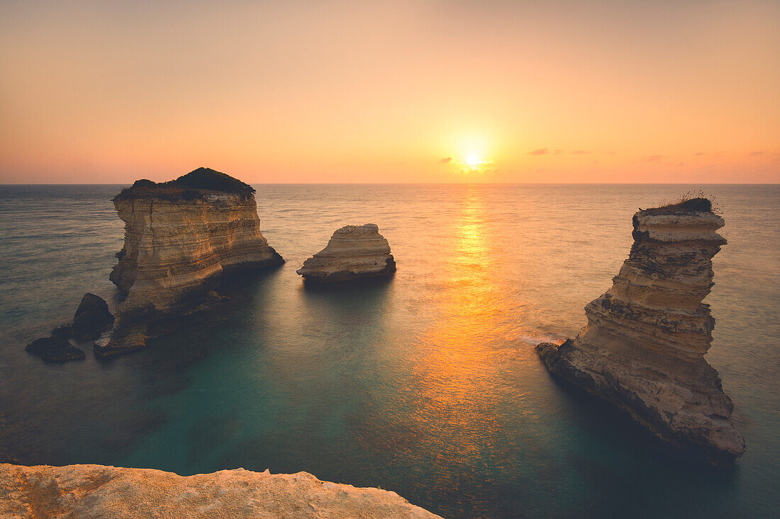 Torre Sant'Andrea at dawn, Lecce province, Europe, Italy, Puglia district