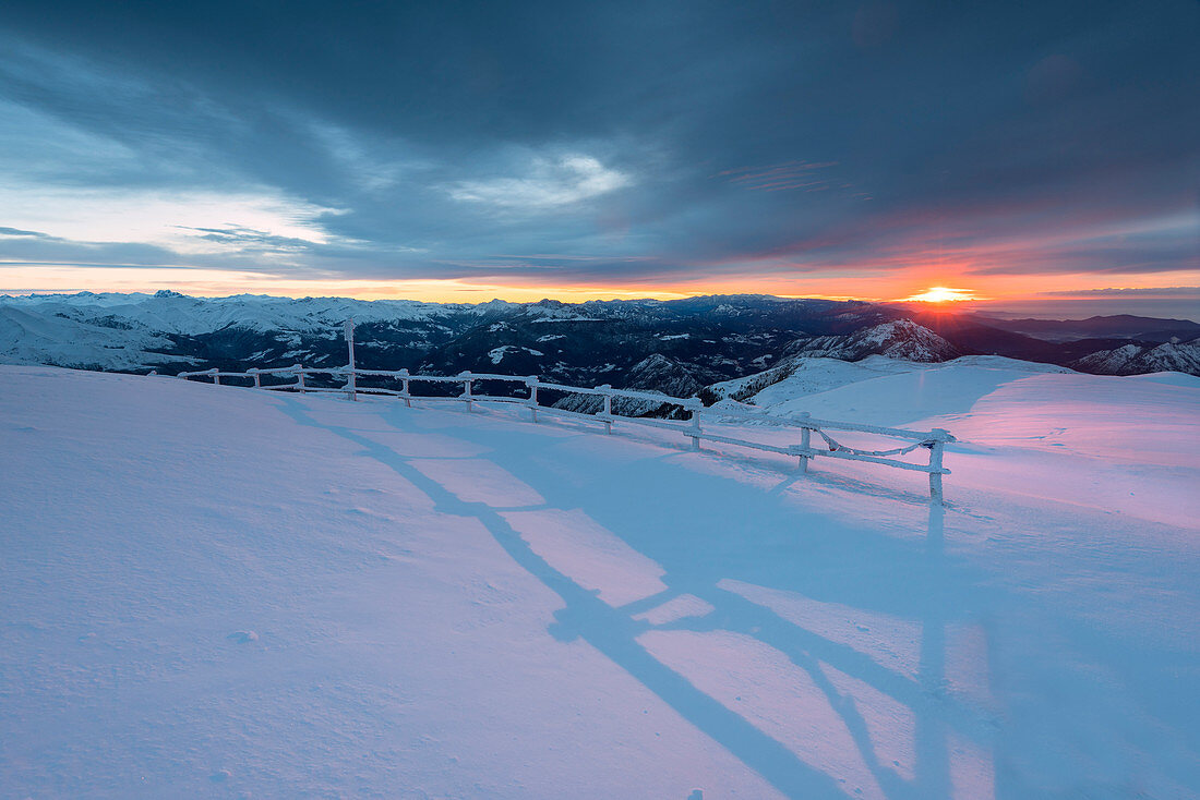 Sunrise from Mount Guglielmo, Brescia prealpi, Brescia province, Italy, Lombardy district, Europe