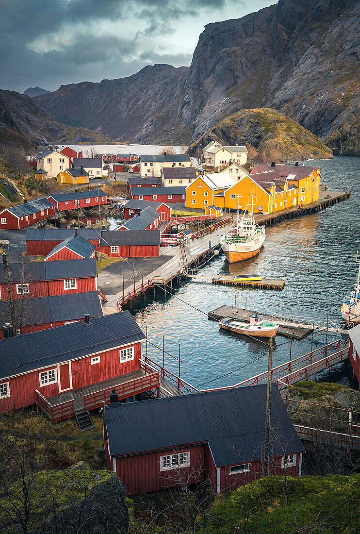 Nusfjord Dorf, Insel Lofoten, Norwegen