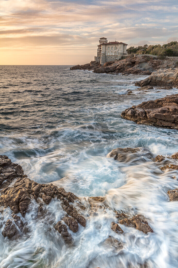 A view of the Castle of Boccale at sunset, Livorno, Tuscany, Italy