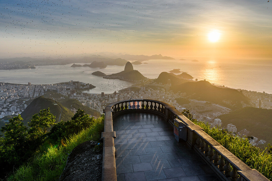 Corcovado Mountain During Sunrise In Rio De Janeiro, Brazil