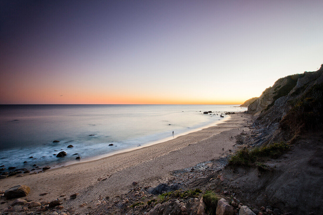 Scenic View Of A Mohegan Bluffs During Sunset