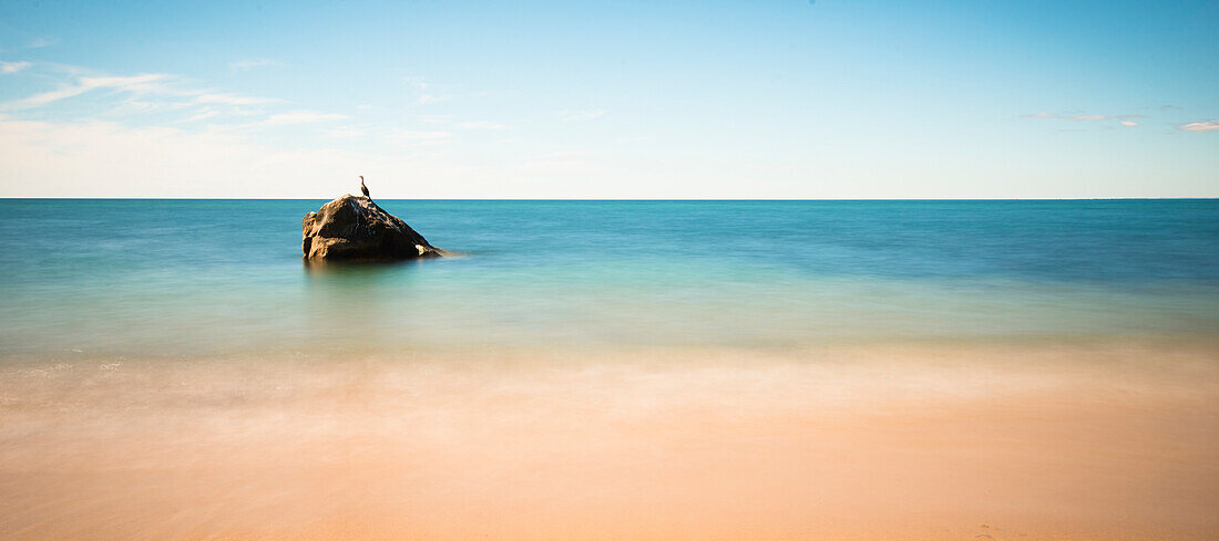 Long Exposures Of Ocean Water Washing On The Beach Of Block Island