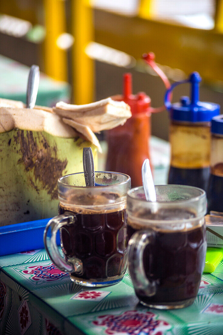 Two Glasses Filled With Coffee In Java, Indonesia