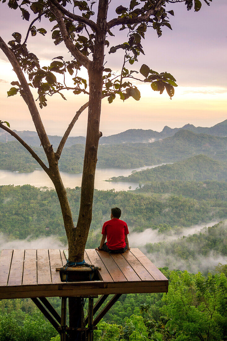 People At Kalibiru National Park In Java, Indonesia