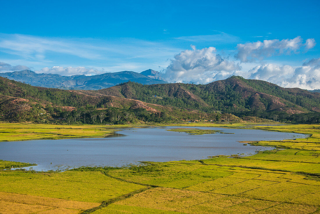 View over the highland plateau of Suai, East Timor, Southeast Asia, Asia