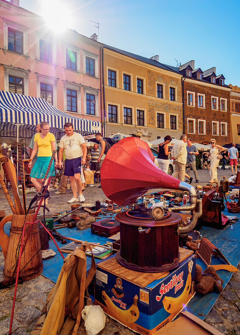 Flea Market on the Market Square, Old Town, Lublin, Lublin Voivodeship, Poland, Europe