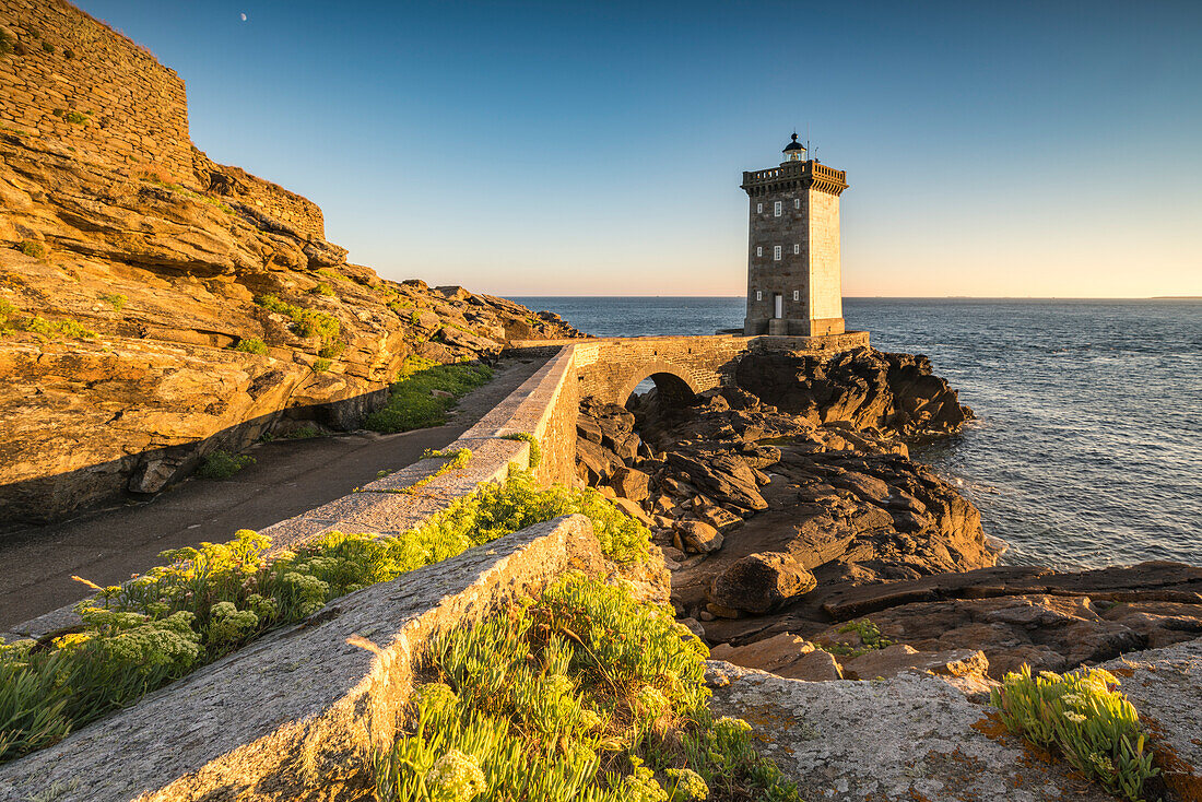 Kermorvan lighthouse, Le Conquet, Finistere, Brittany, France, Europe