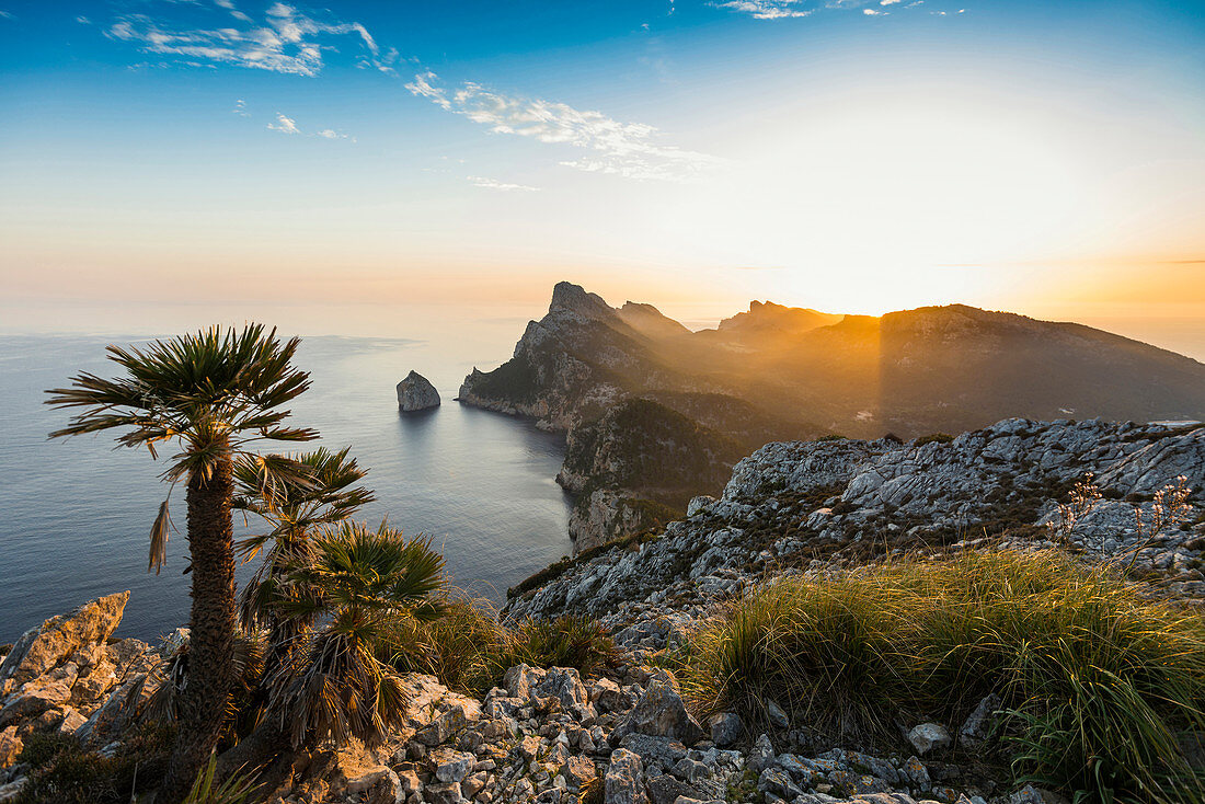 Sunrise at Cap Formentor, Port de Pollenca, Serra de Tramuntana, Majorca, Balearic Islands, Spain