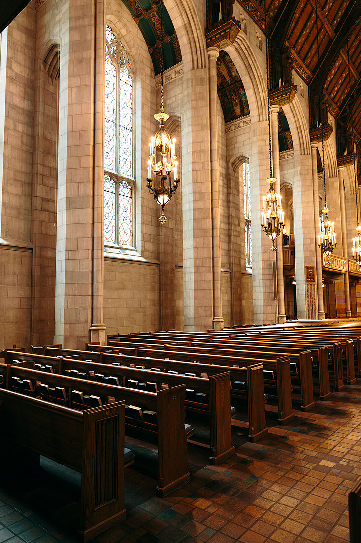 The interior of the Fourth Presbyterian Church is a famous piece of architecture on Michigan Avenue, Chicago.