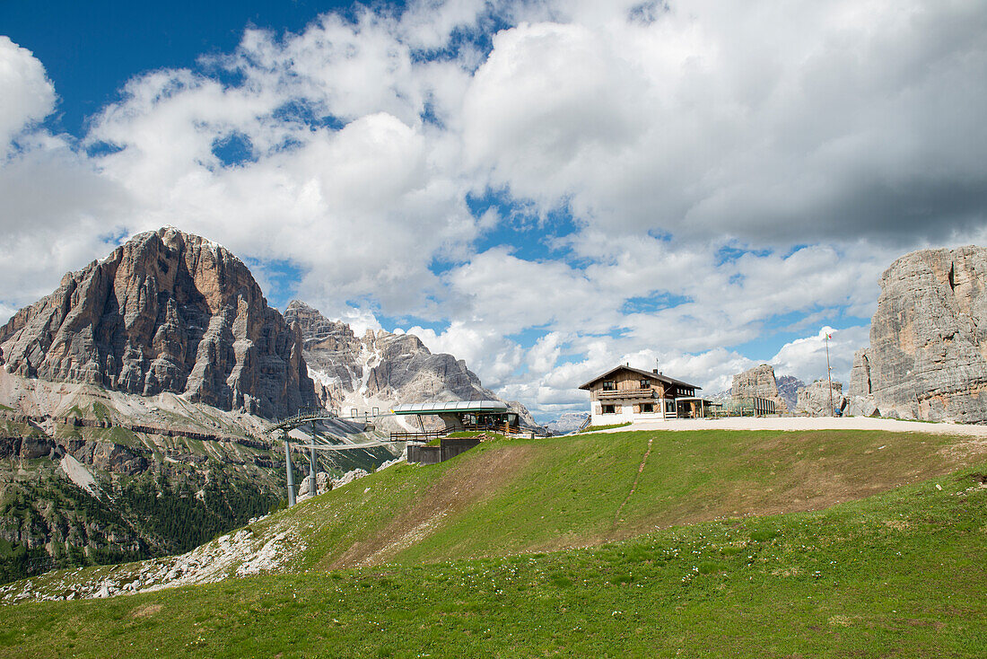 Rifugio Scoiattoli At The Cinque Torri Area In The Dolomites, Italy