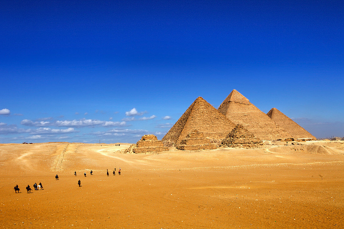 Scenic View Of Giza Pyramids In Egypt