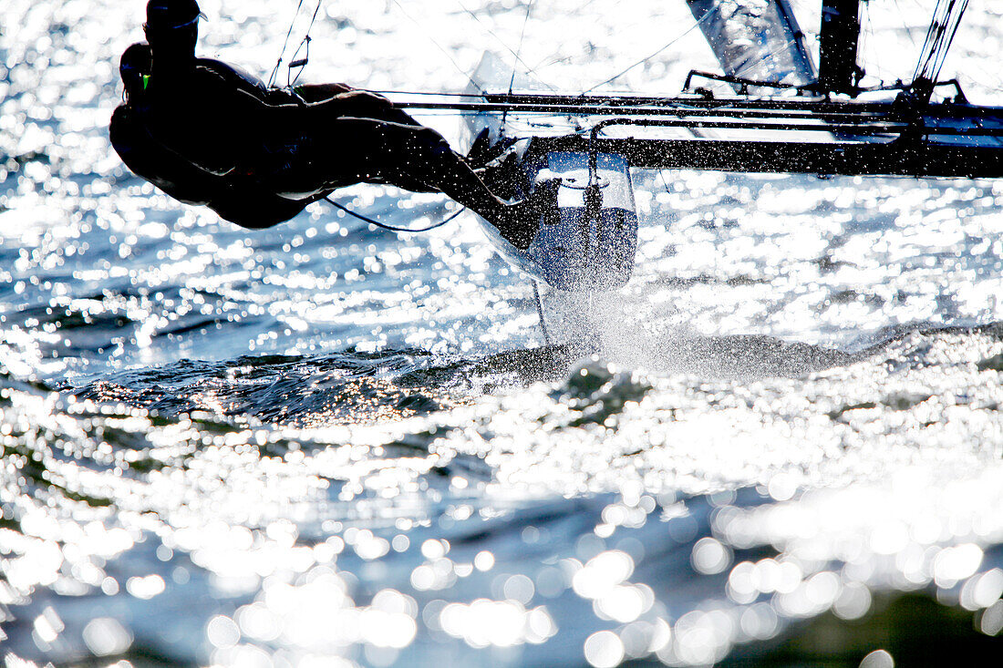 Rio de Janeiro Olympic Test Event - F?®d?®ration Fran?ºaise de Voile. Nacra17, Billy Besson, Marie Riou.