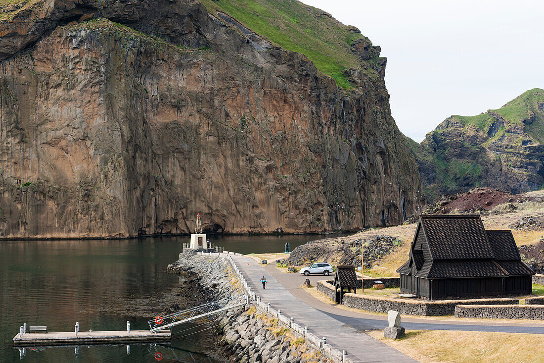 An old house by the atlantic ocean at Vestmannaeyjar, Iceland.