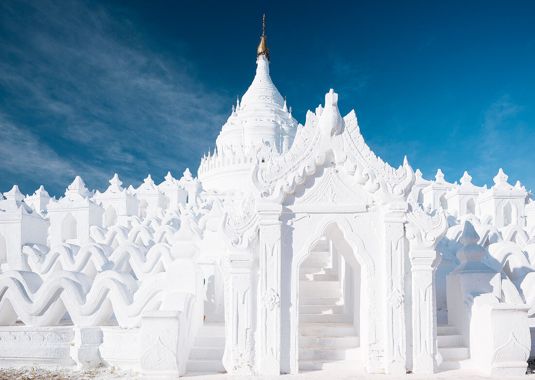 Exterior of Hsinbyume Paya, Mingun, Mandalay Region, Myanmar (Burma), Asia