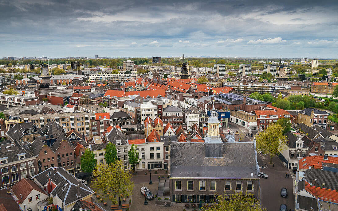 Luftaufnahme von Schiedam, Niederlande, Europa