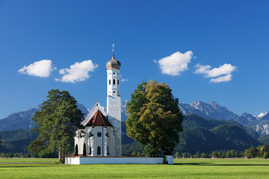 Pilgerkirche St. Coloman, Schwangau, Allgäu, Allgäuer Alpen, Bayern, Deutschland, Europa