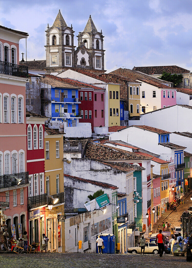 Das Pelourinho Gebiet im historischen Zentrum von Salvador, UNESCO Weltkulturerbe, Bahia, Brasilien, Südamerika