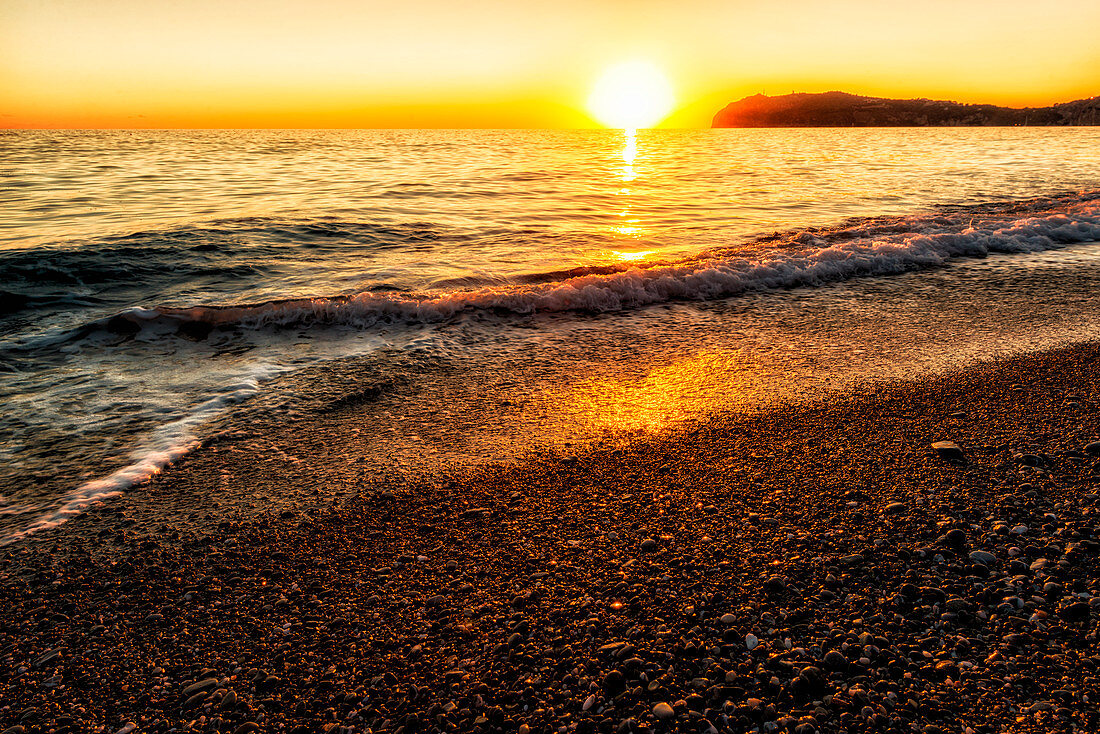 Italien, campmania, Sonnenuntergang auf cilento Meer