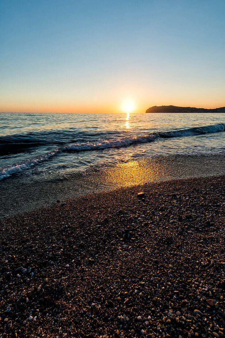 Italien, campmania, Sonnenuntergang auf cilento Meer