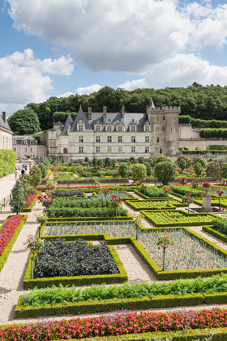 Villandry Schloss und seinen Garten, Villandry, Indre-et-Loire, Frankreich