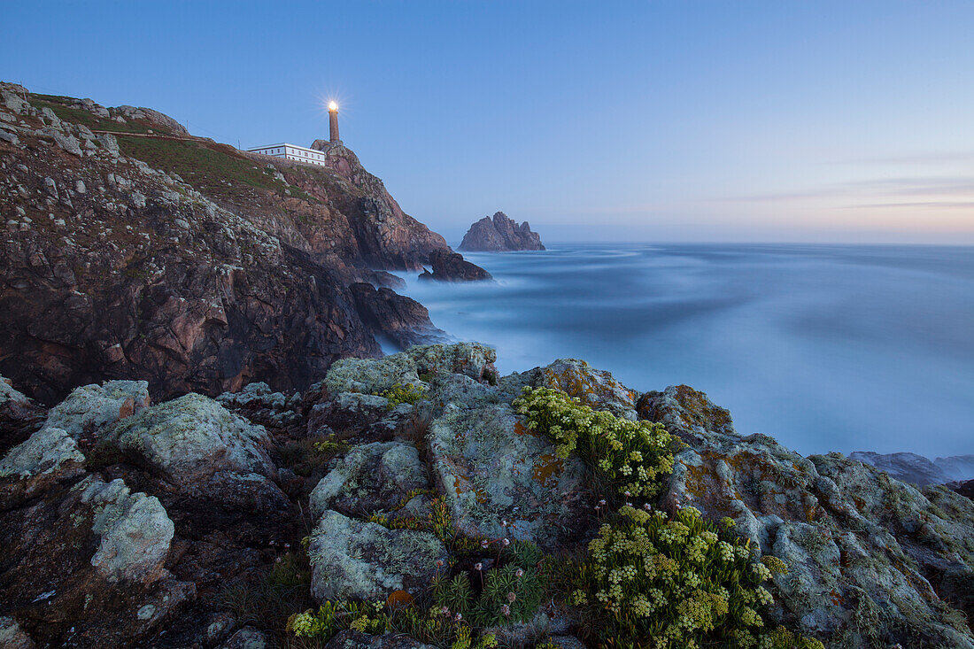 Cabo Vilan, Camarinas, A Coruna district, Galicia, Spain, Europe, View of Cabo Vilan lighthouse