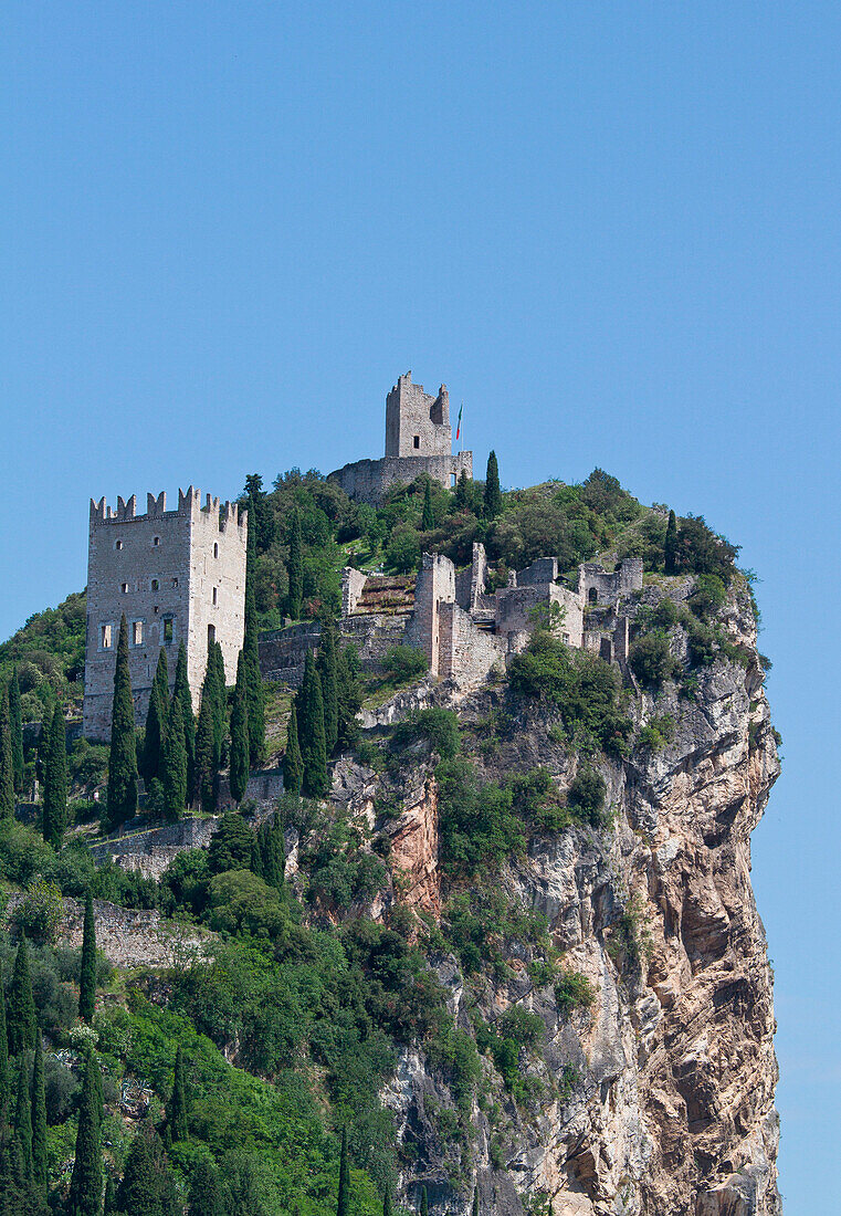 The castle of Arco di Trento on the rocks - Trentino