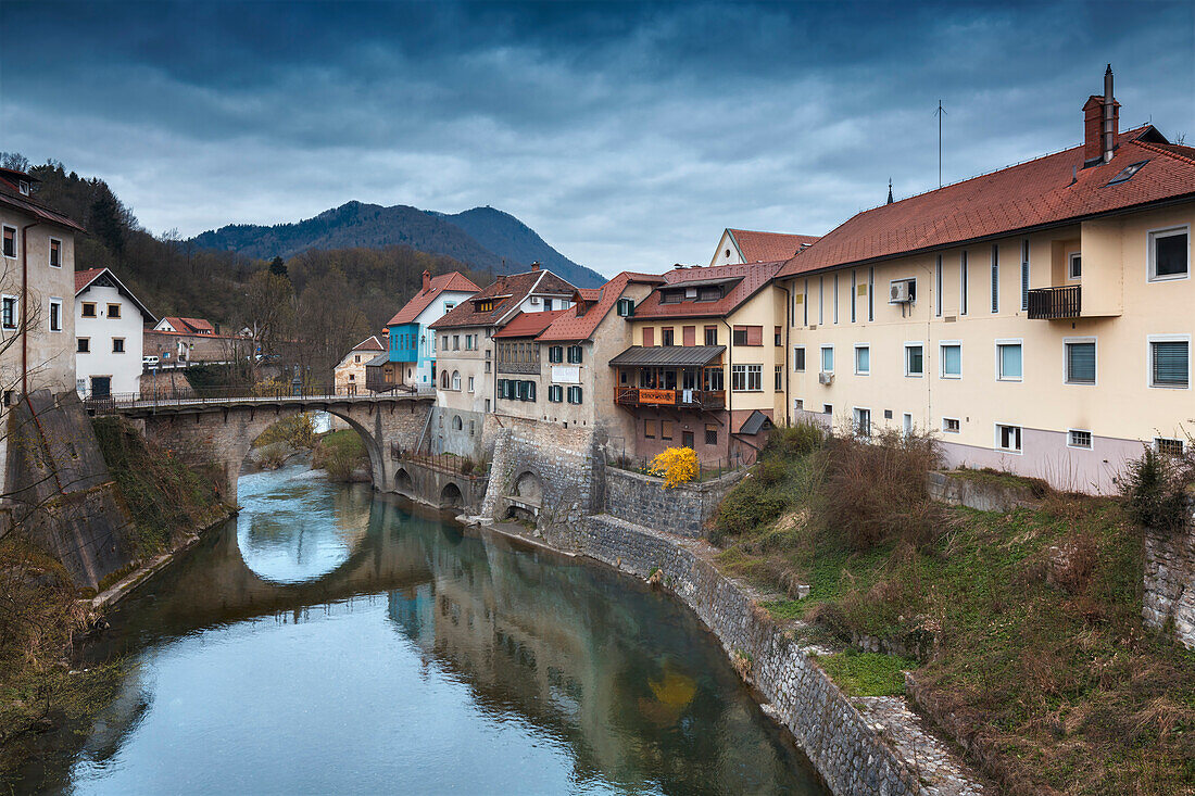 Europa, Slowenien, Die alte mittelalterliche Stadt Skofja Loka