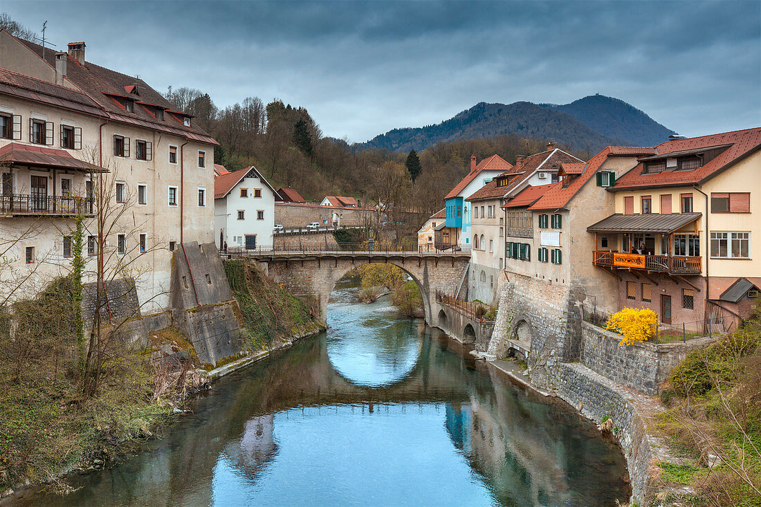 Europa, Slowenien, Die alte mittelalterliche Stadt Skofja Loka