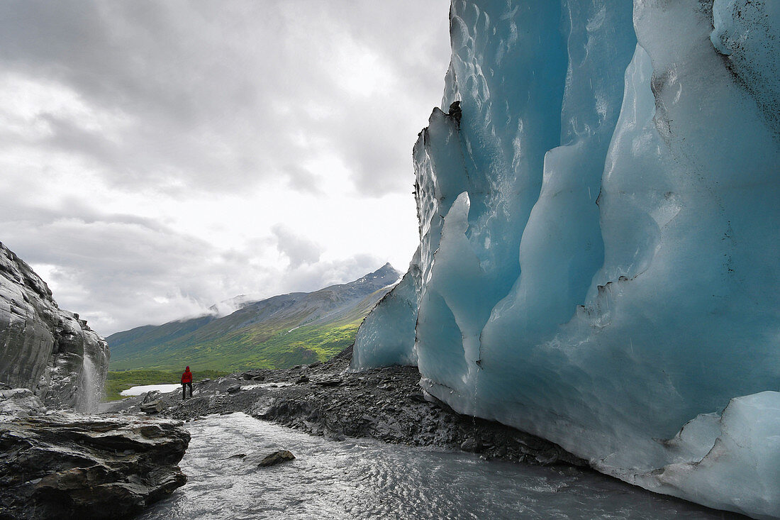 Eiswand des Worthington Gletschers, Alaska, USA