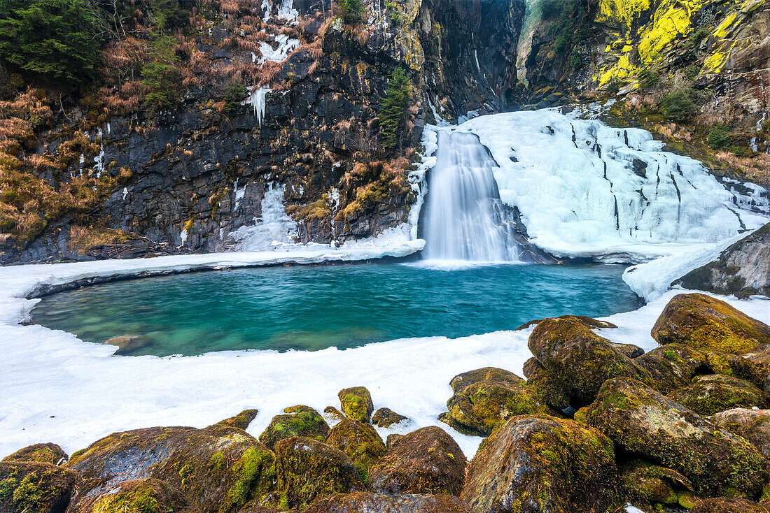 Campo Tures , Sand in Taufers, Bolzano district, South Tyrol, Italy, The first waterfall of the Tures waterfalls