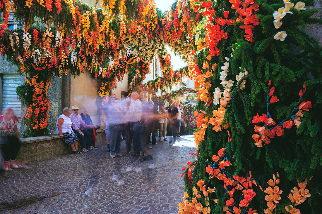 Festa dei Fiori, Carzano di Montisola, Brescia province, Italy, Lombardy district, Europe