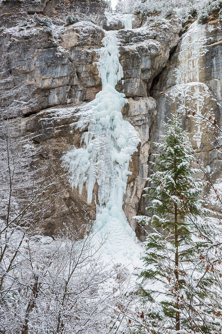 Icefall Rislà, Europa, Italien, Trentino Alto Adige Region, Trento Bezirk, Non Tal, Tovel Tal, Tuenno Stadt