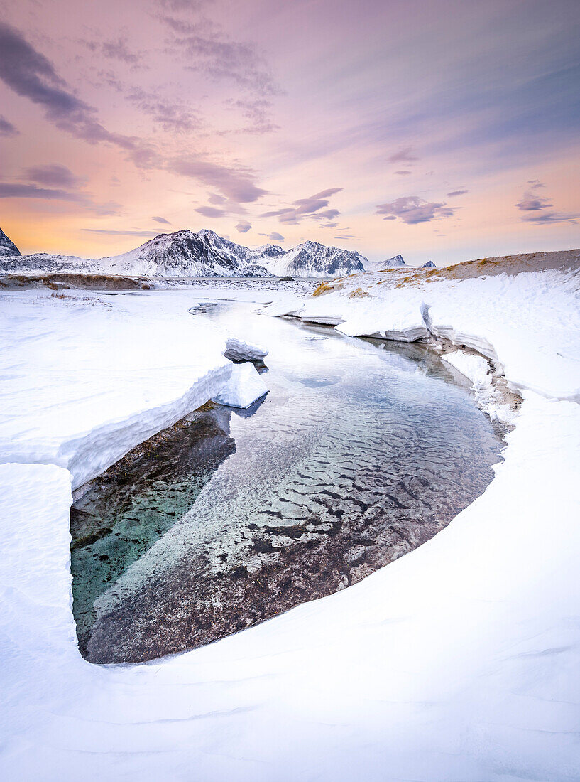 Haukland beach, Lofoten Island, Norway