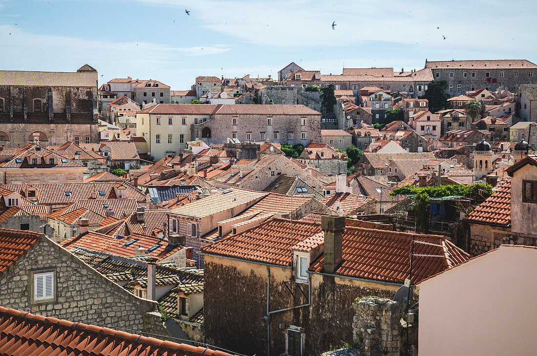 View of Old City Roofs in Dubrovnik, Croatia