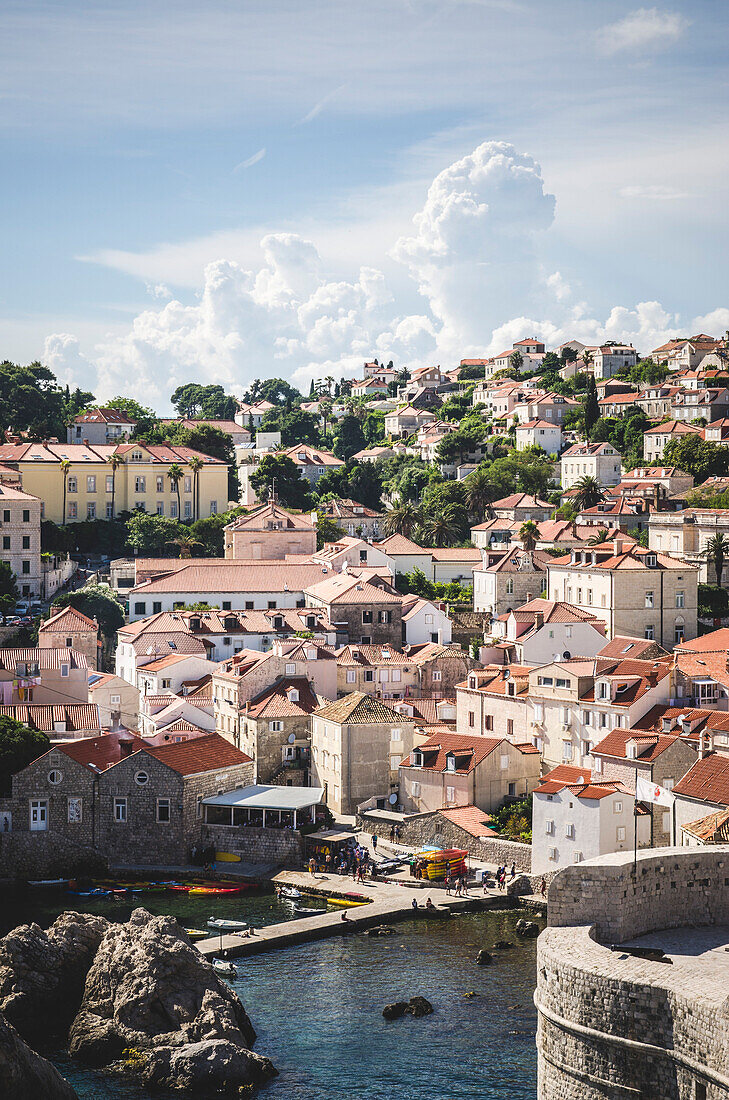 Cityscape and Small Harbor, Dubrovnik, Croatia