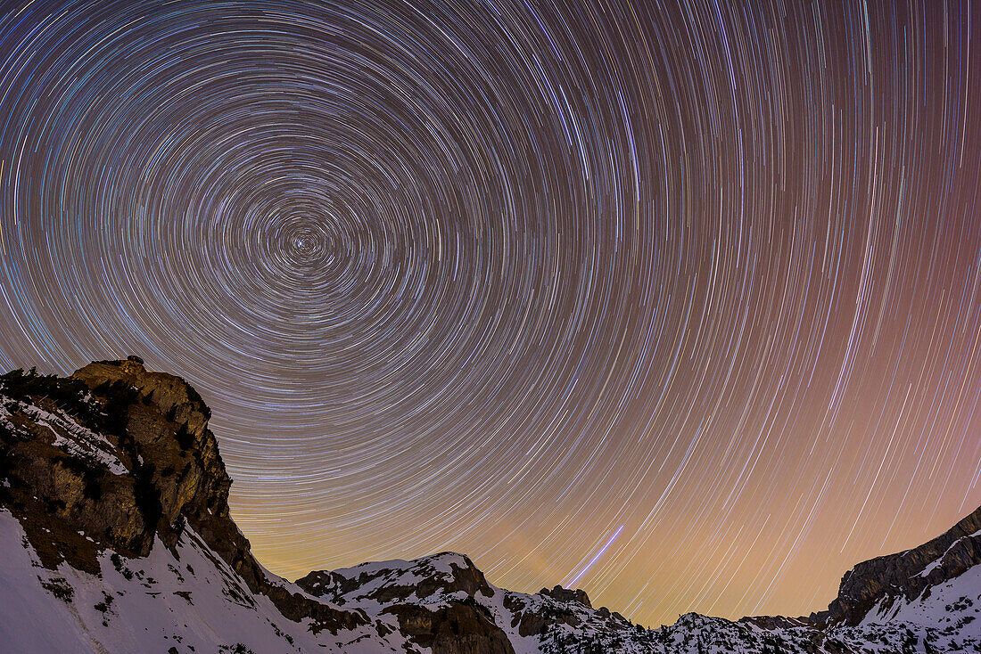 Sternbahnen über Rofan, Erfurter Hütte, Rofan, Tirol, Österreich