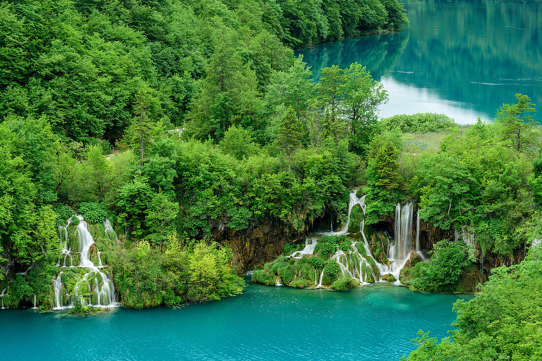 Seen und Wasserfälle von Plitvitz, Plitvitzer Seen, Nationalpark Plitvitzer Seen, Plitvice, UNESCO Weltnaturerbe Nationalpark Plitvitzer Seen, Kroatien