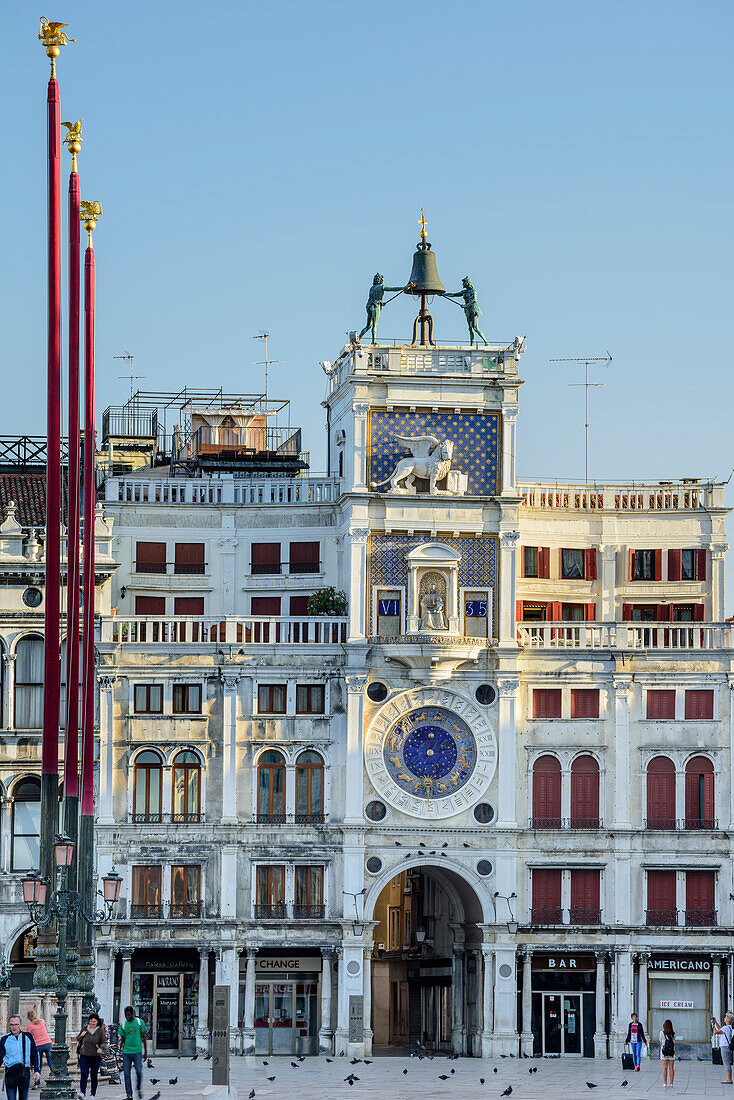 Clocktower, Piazza San Marco, Venice, UNESCO World Heritage Site Venice, Venezia, Italy