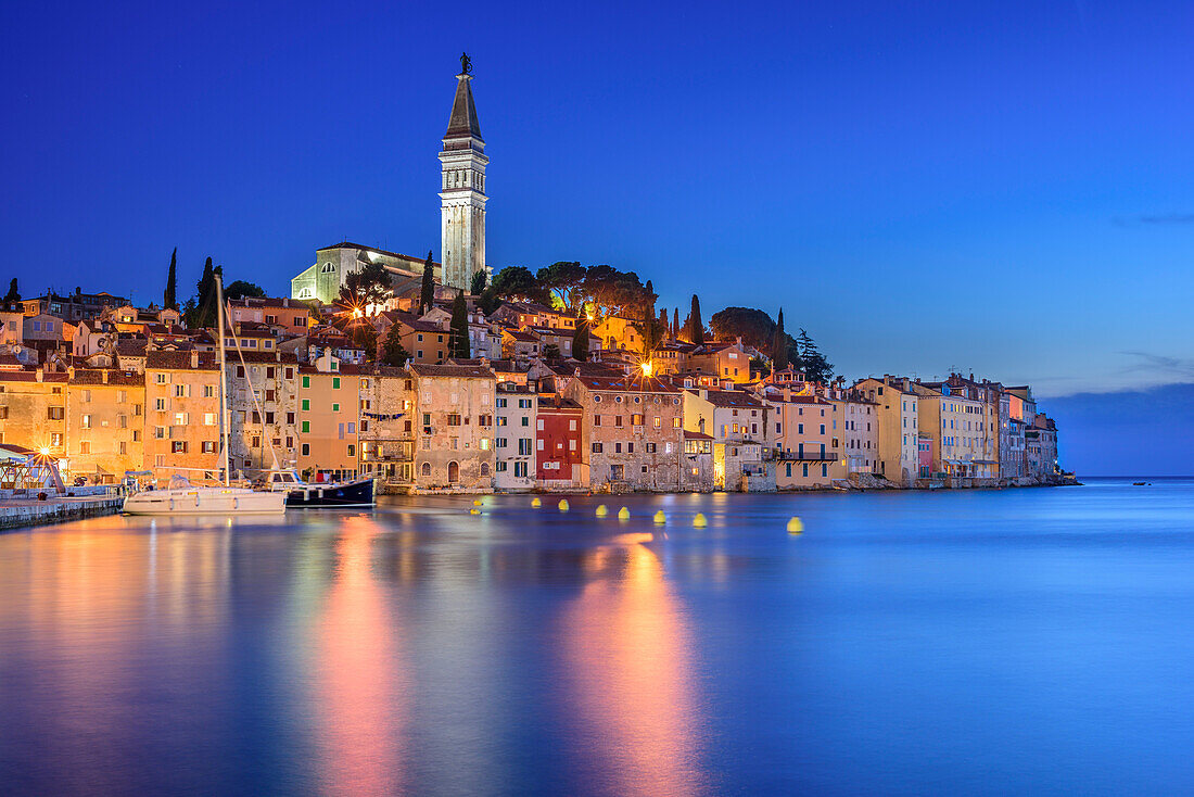 Rovinj at night, Rovinj, Adriatic Sea, Istria, Croatia