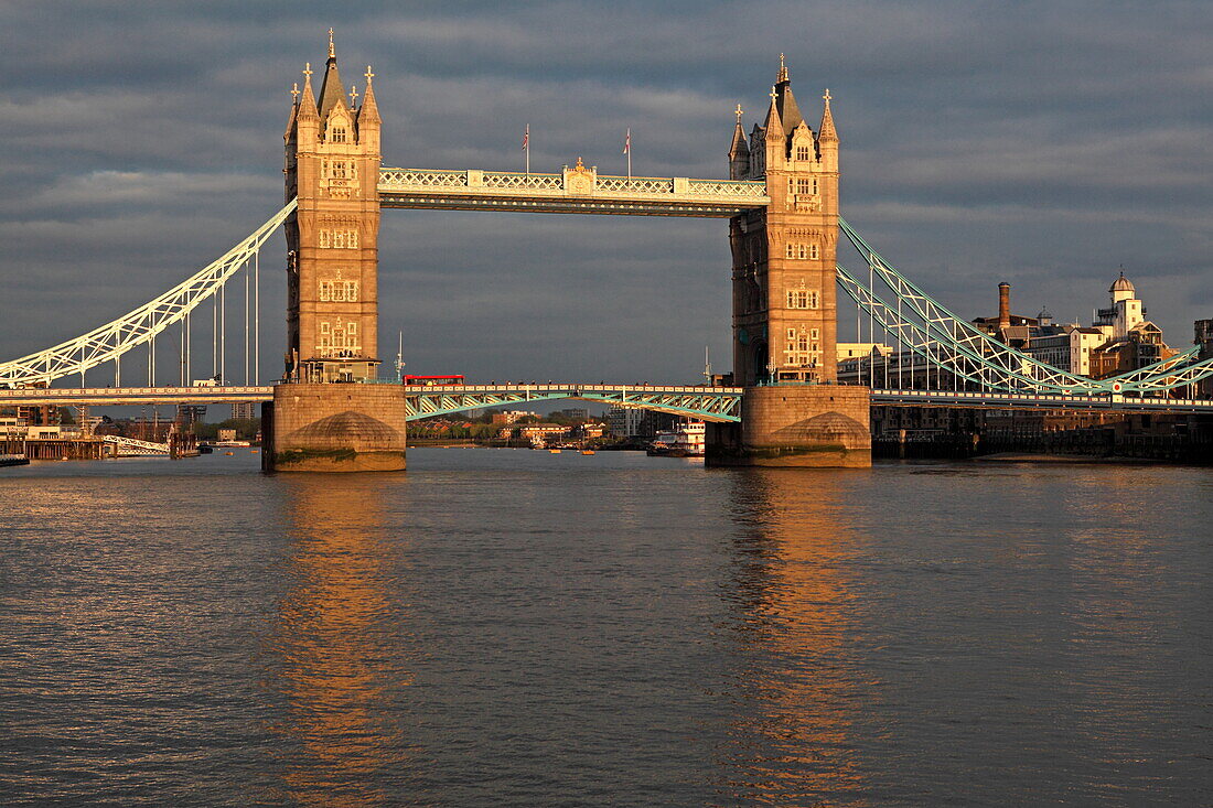 Tower Bridge and Butler's Wharf, London, England