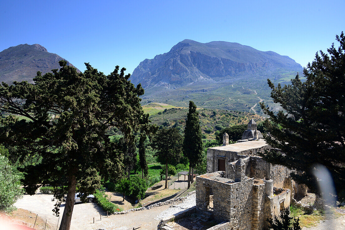 Old Monastery of Piso Preveli at the southwest coast, Crete, Greece