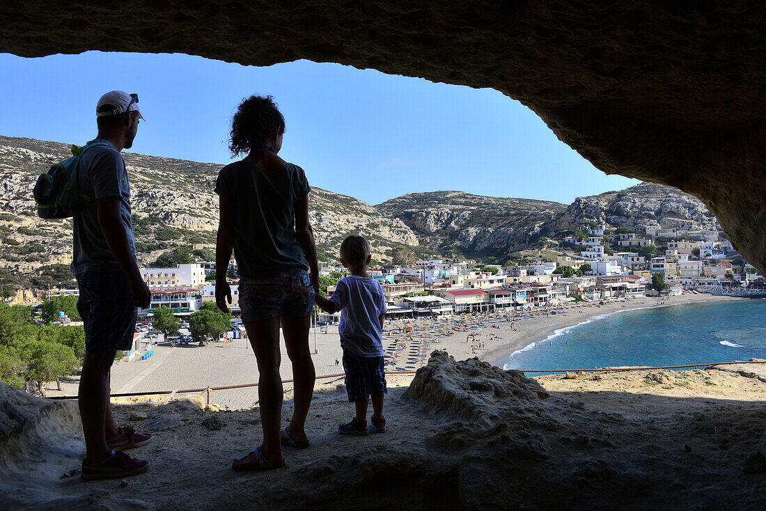 Höhlen am Strand von Mátala, Süd- Kreta, Griechenland