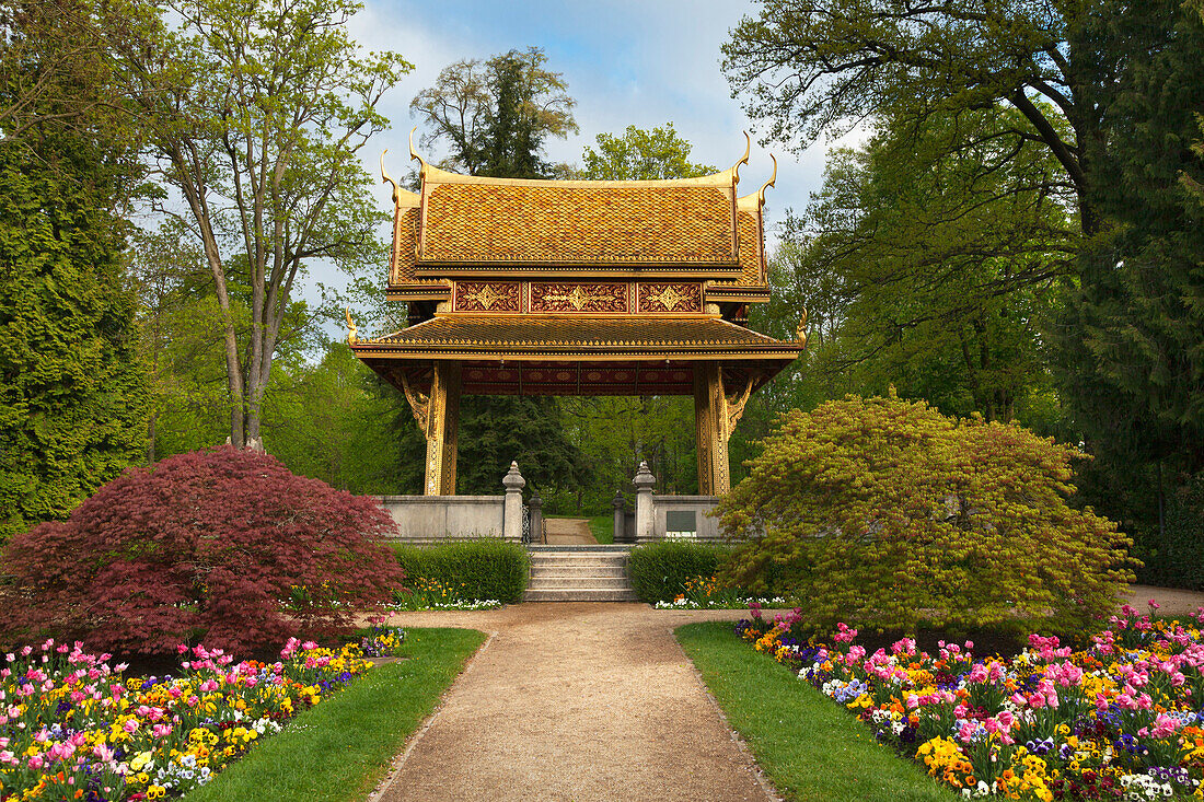 Siamesischer Tempel , Thai Sala, Kurpark, Bad Homburg, Hessen, Deutschland
