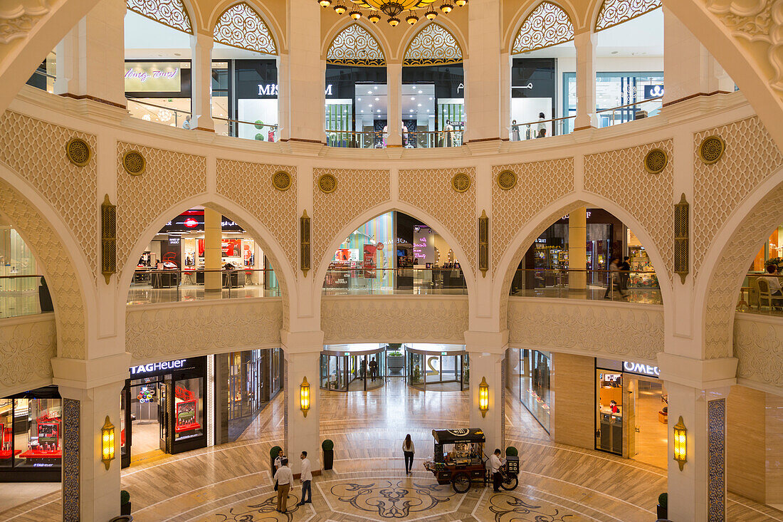 Ornate interior decoration of the Dubai Mall, Dubai, United Arab Emirates, Middle East