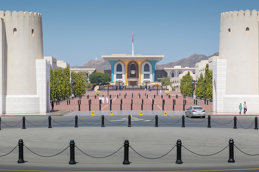 Ansicht des Al Alam Palastes, Muscat, Oman, Mittlerer Osten