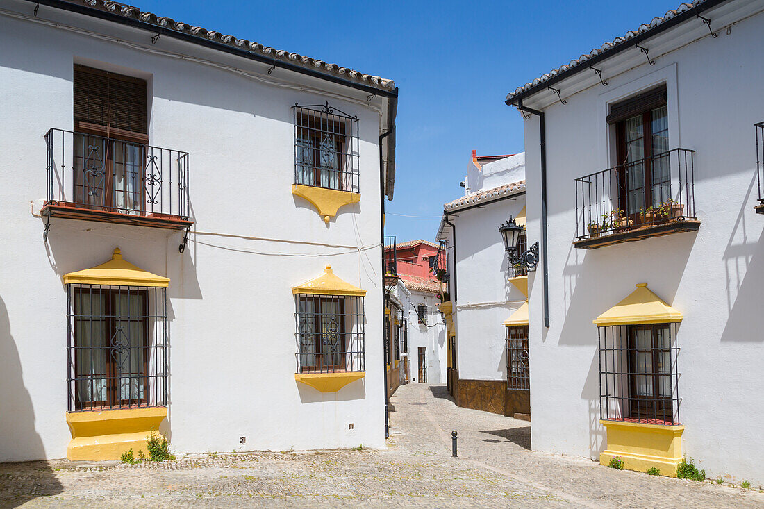 Traditional Spanish whitewashed houses near Plaza Duquesa de Parcent, Ronda, Andalusia, Spain, Europe