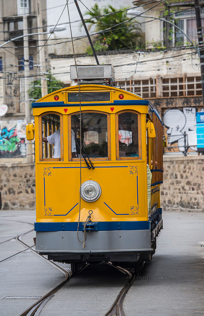 Tram in Santa Teresa in Rio de Janeiro
