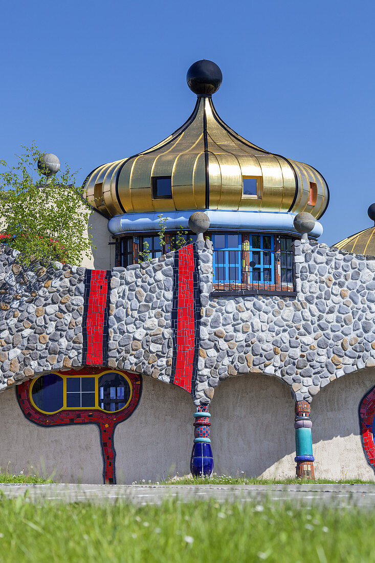 Hundertwasser-Markthalle zwischen Staad und Altenrhein am Bodensee, Kanton St. Gallen, Ostschweiz, Schweiz, Europa