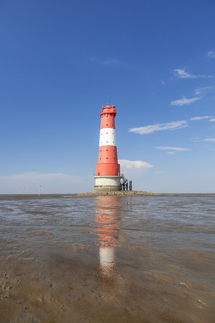 Leuchtturm Arngast im Jadebusen vor Dangast, Varel, Ostfriesland, Niedersachsen, Norddeutschland, Deutschland, Europa